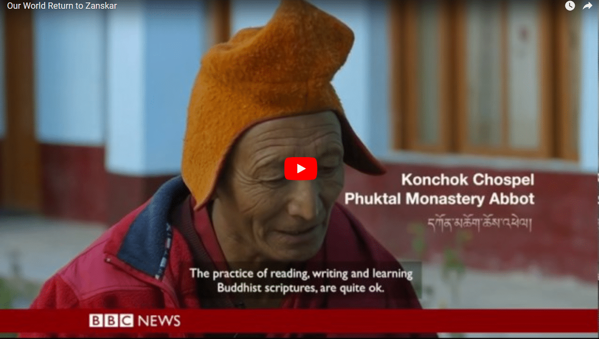 Our world returns to zanskar (bbc news)